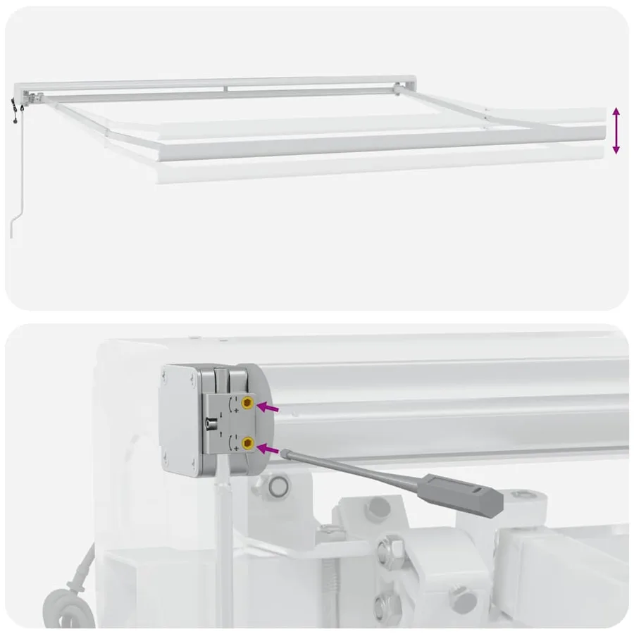 Auvent rétractable anthracite/blanc 3x2,5 m tissu et aluminium - 13
