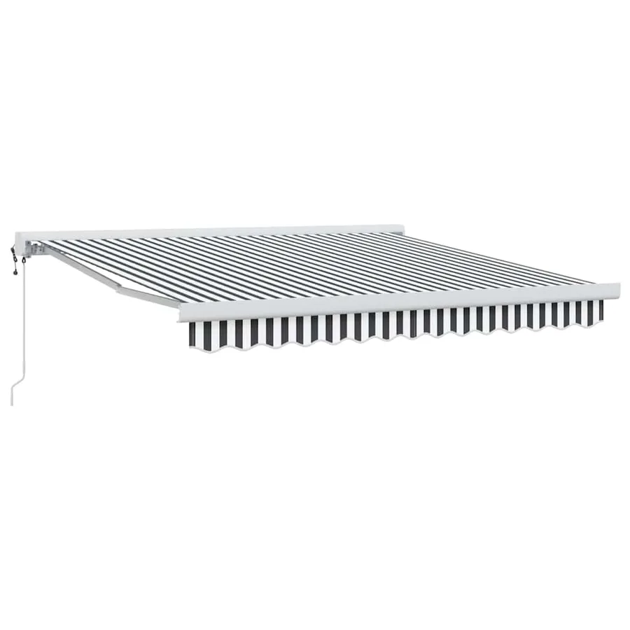 Auvent rétractable anthracite/blanc 3x2,5 m tissu et aluminium - 2