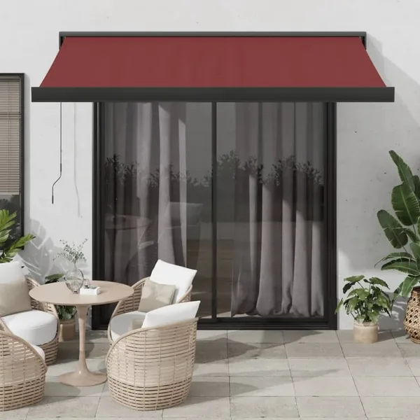 Auvent manuel rétractable bordeaux 350x250 cm