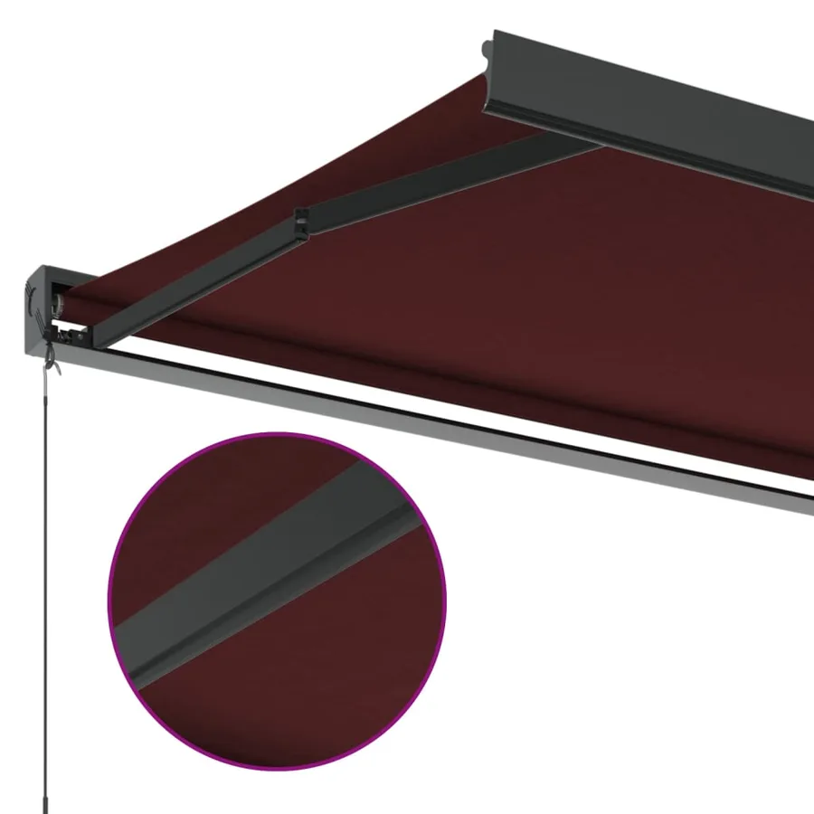 Auvent manuel rétractable bordeaux 350x250 cm - 6