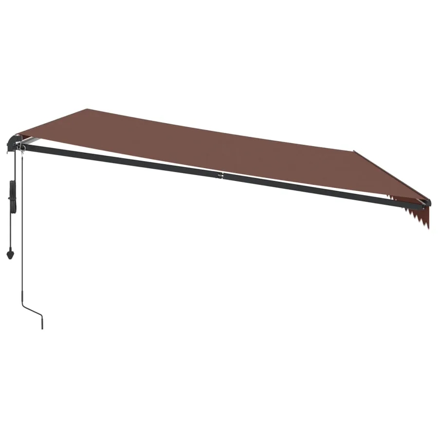 Auvent rétractable automatique avec LED marron 500x350 cm - 5
