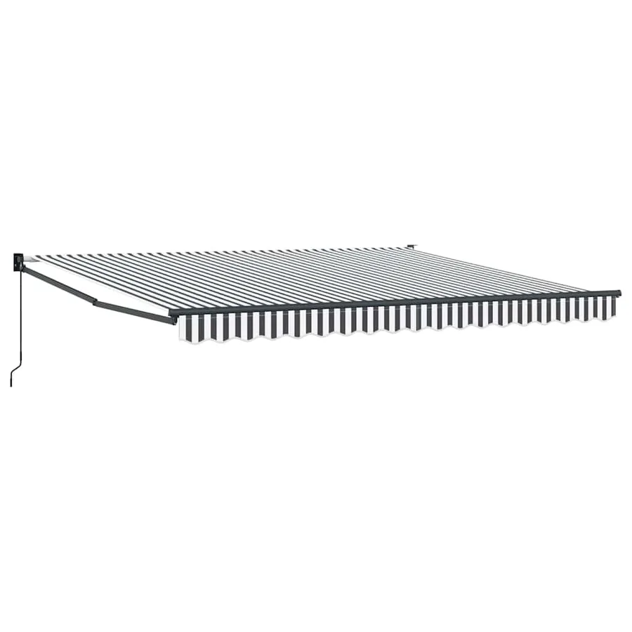 Auvent rétractable anthracite et blanc 4x3 m tissu et aluminium - 2
