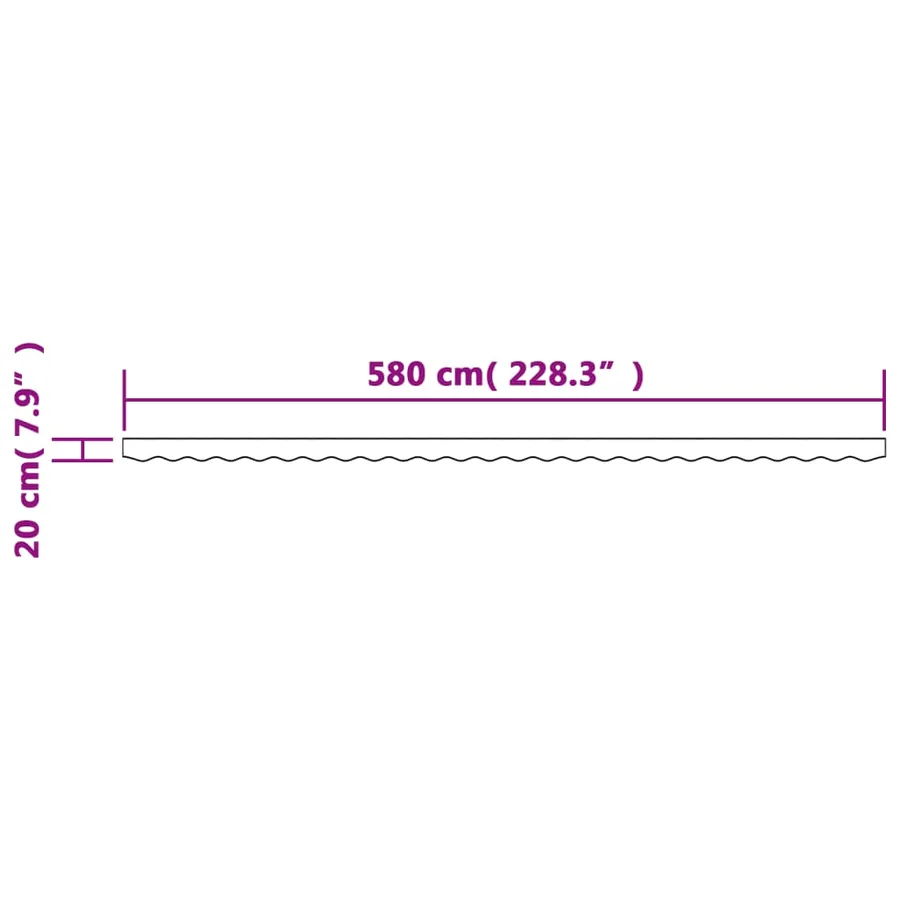 Tissu de remplacement de cantonnière d’auvent rayure anthracite - 6