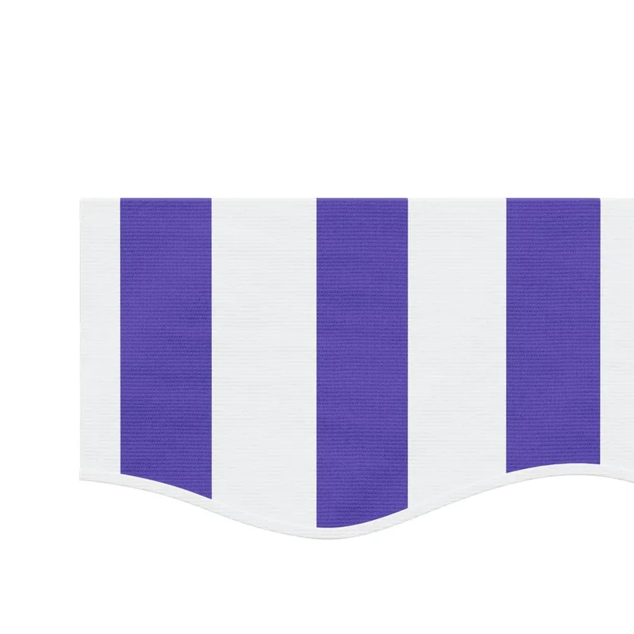 Tissu de remplacement de cantonnière d’auvent rayure bleu blanc - 4
