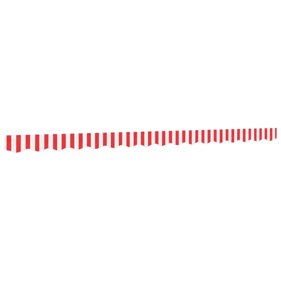 Tissu de remplacement de cantonnière d’auvent rouge blanc 4 m - 2