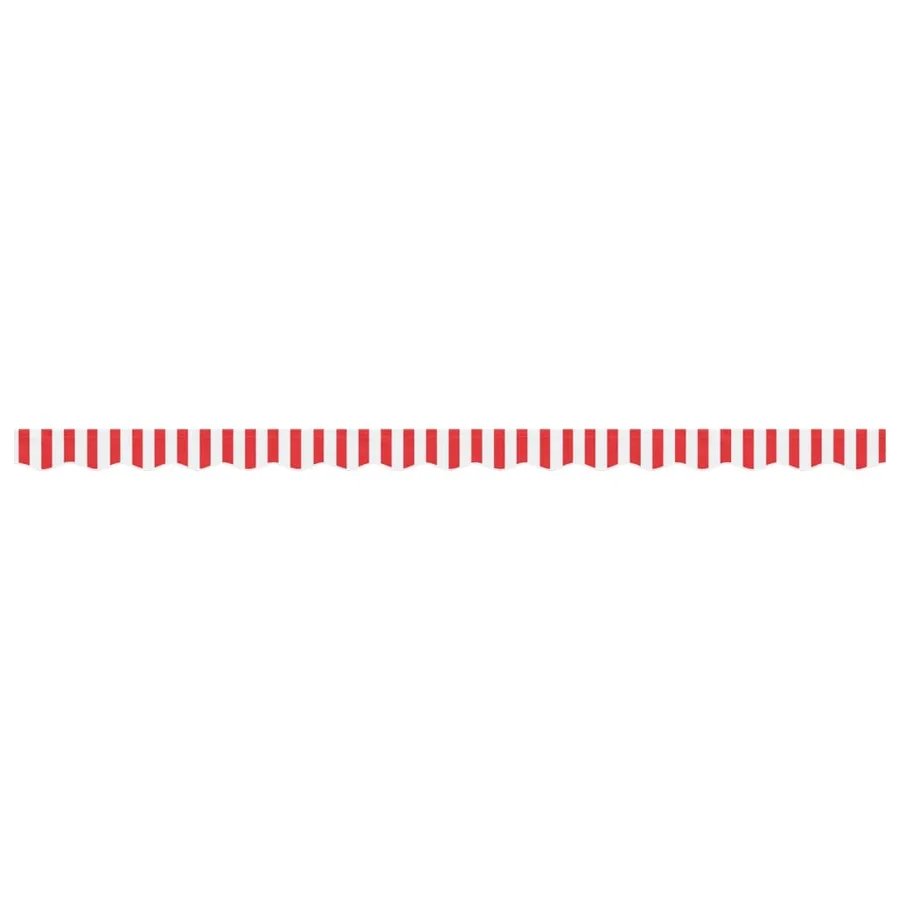 Tissu de remplacement de cantonnière d’auvent rouge blanc 4 m - 3