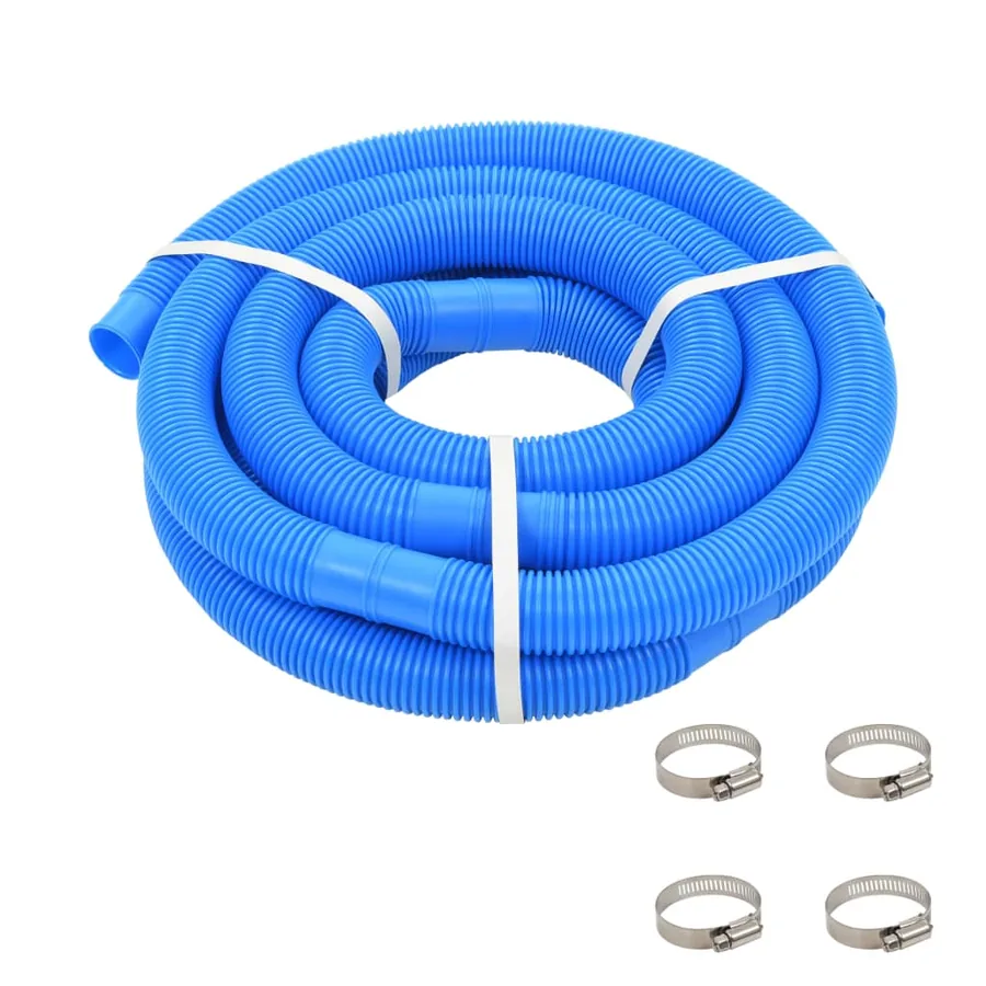 Pool hose with hose clamps Blue 38 mm 6 m