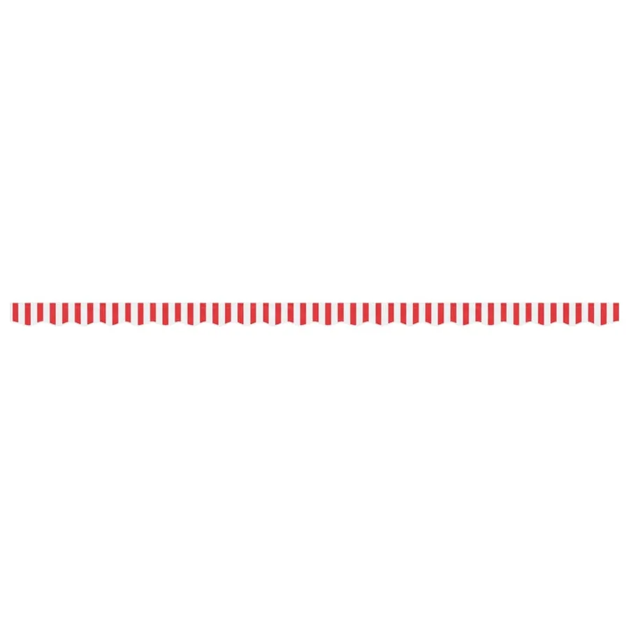 Tissu de remplacement de cantonnière d’auvent rouge blanc 5 m - 3