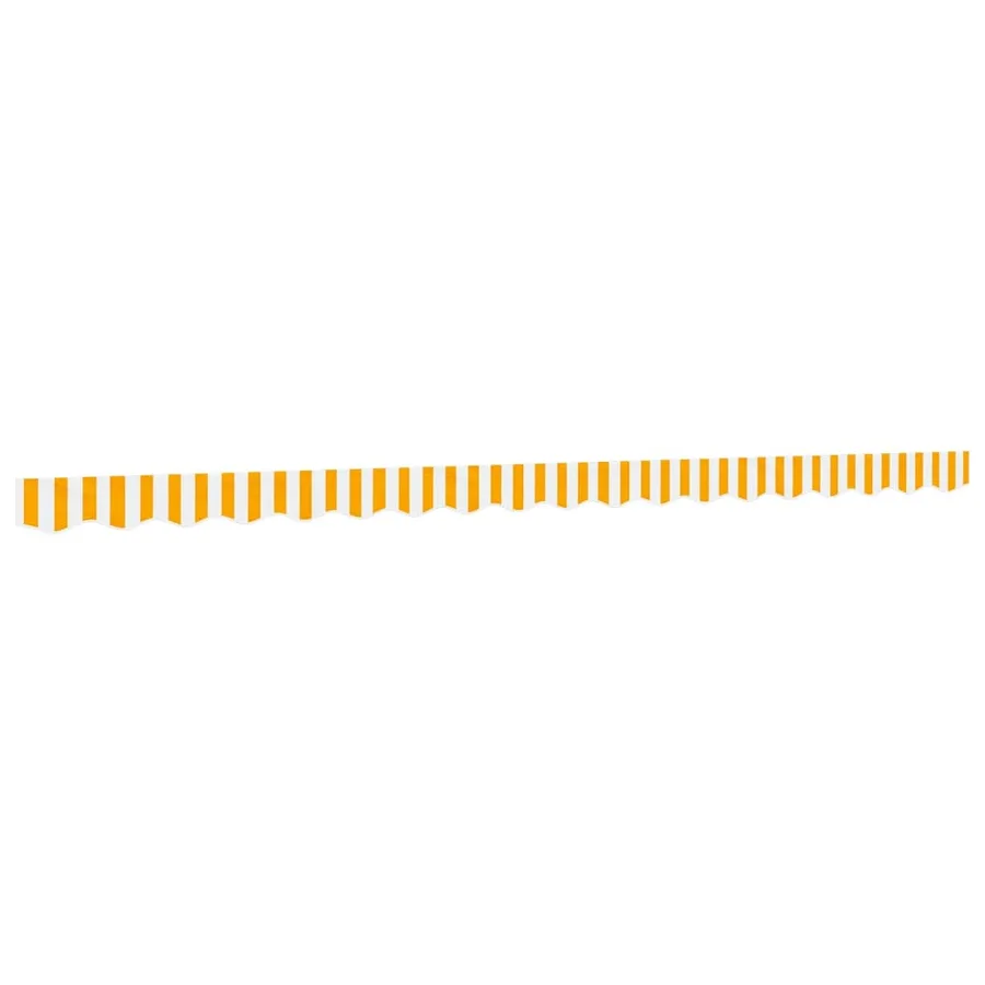 Tissu de remplacement de cantonnière d’auvent jaune blanc 4,5 m - 2