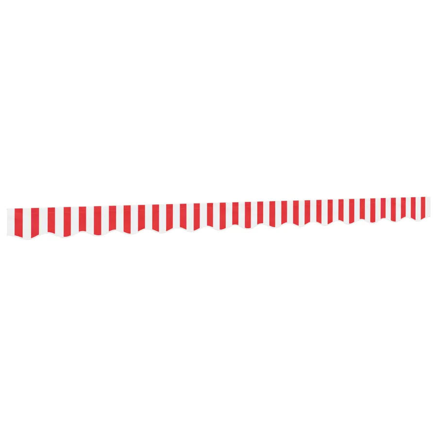 Tissu de remplacement de cantonnière d’auvent rouge blanc 3,5 m - 2