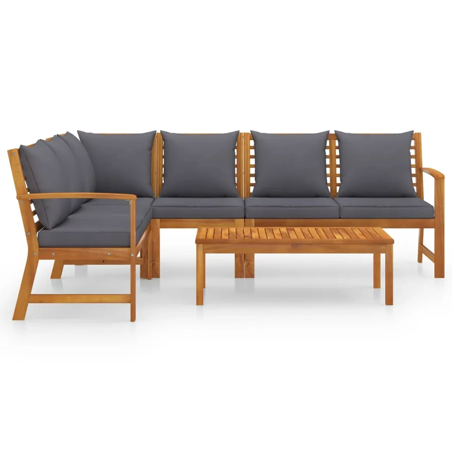 Garden lounge set 5 pcs with cushion Solid acacia wood - 3