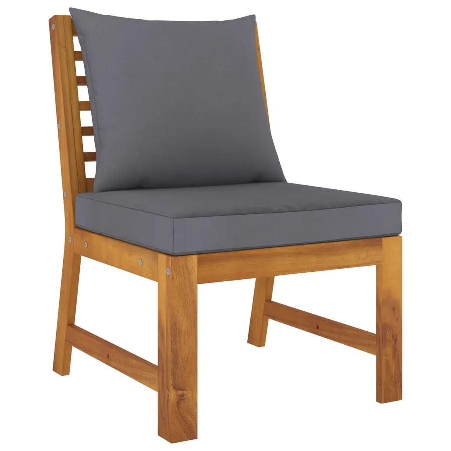 Salon de jardin 5 pcs avec coussin Bois d'acacia solide - 7