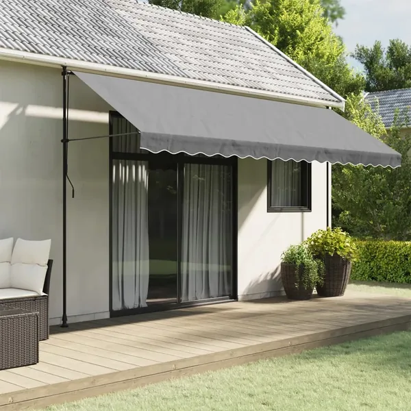 Tissu de remplacement de cantonnière d’auvent rayure anthracite