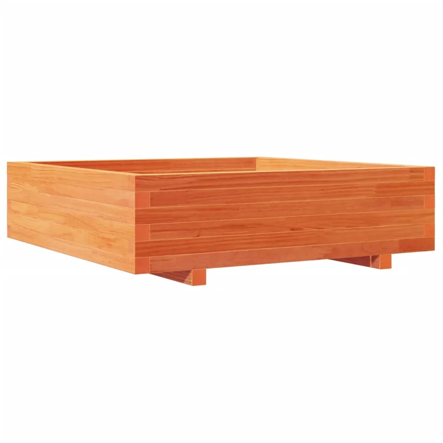 Jardinière cire marron 90x90x26,5 cm bois de pin massif - 2