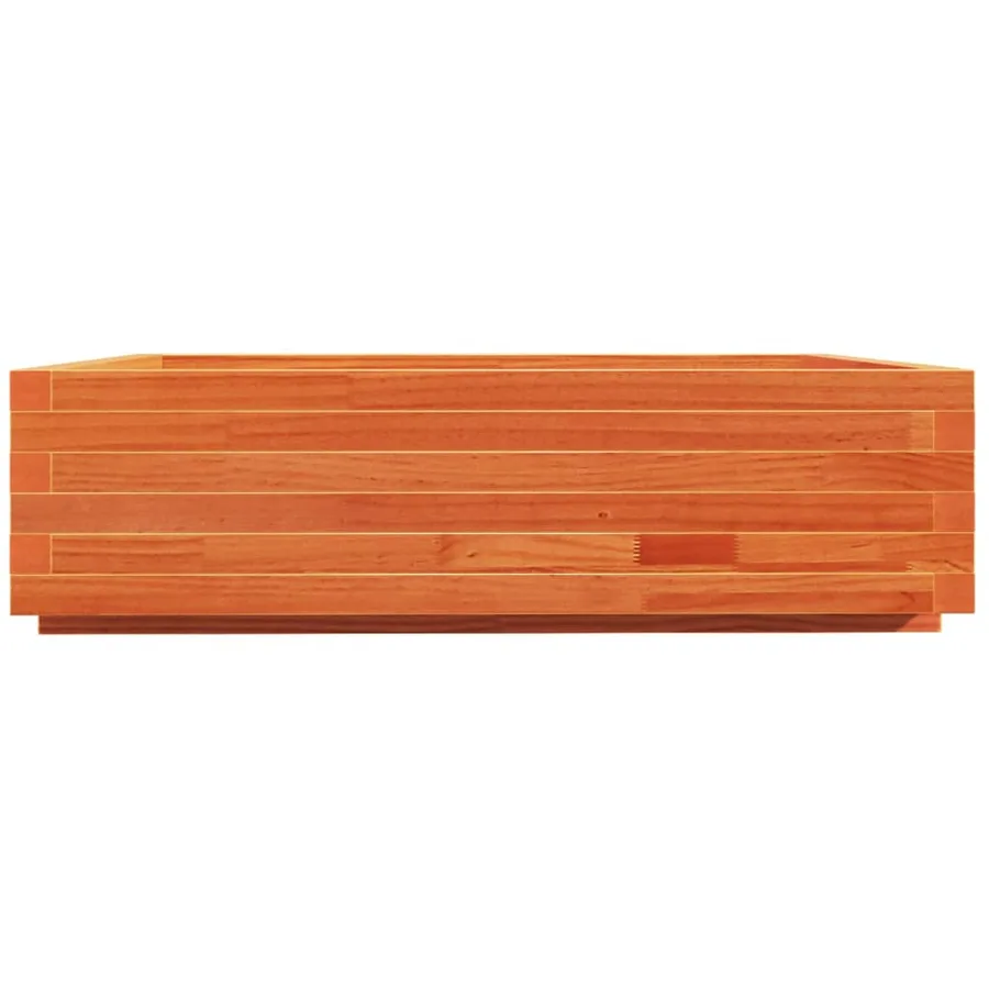 Jardinière cire marron 90x90x26,5 cm bois de pin massif - 6