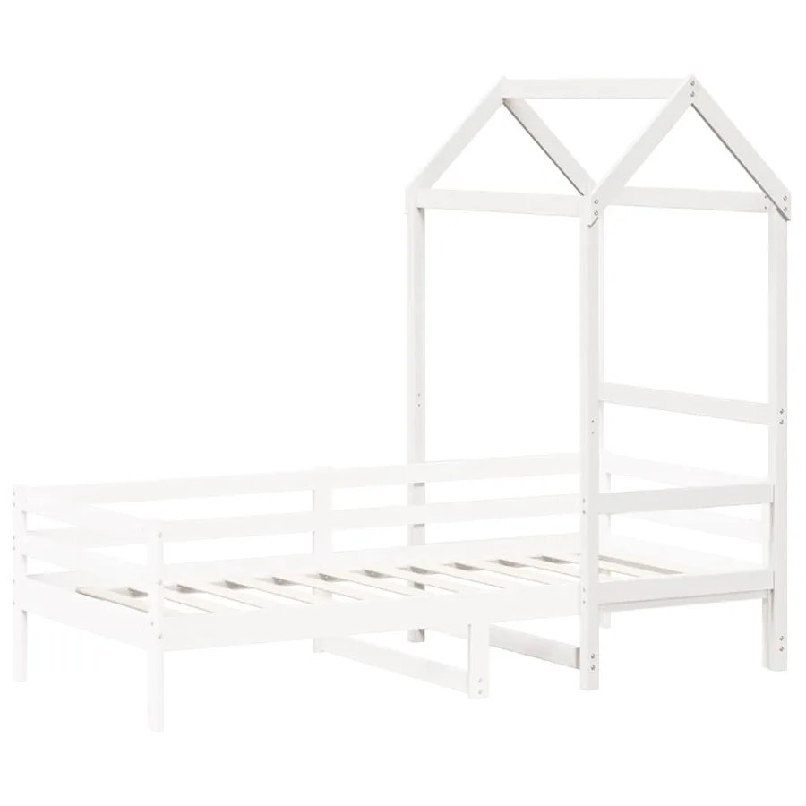 Toit de lit pour enfants blanc 98x70x176,5cm bois de pin massif - 3