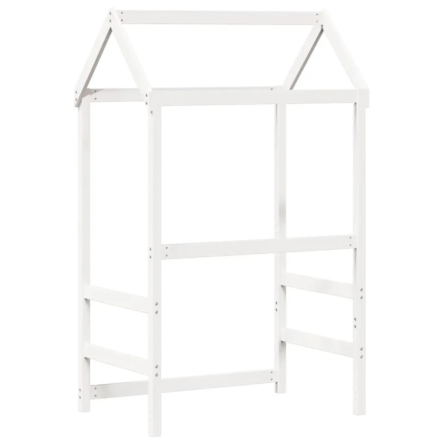 Toit de lit pour enfants blanc 98x70x176,5cm bois de pin massif - 6
