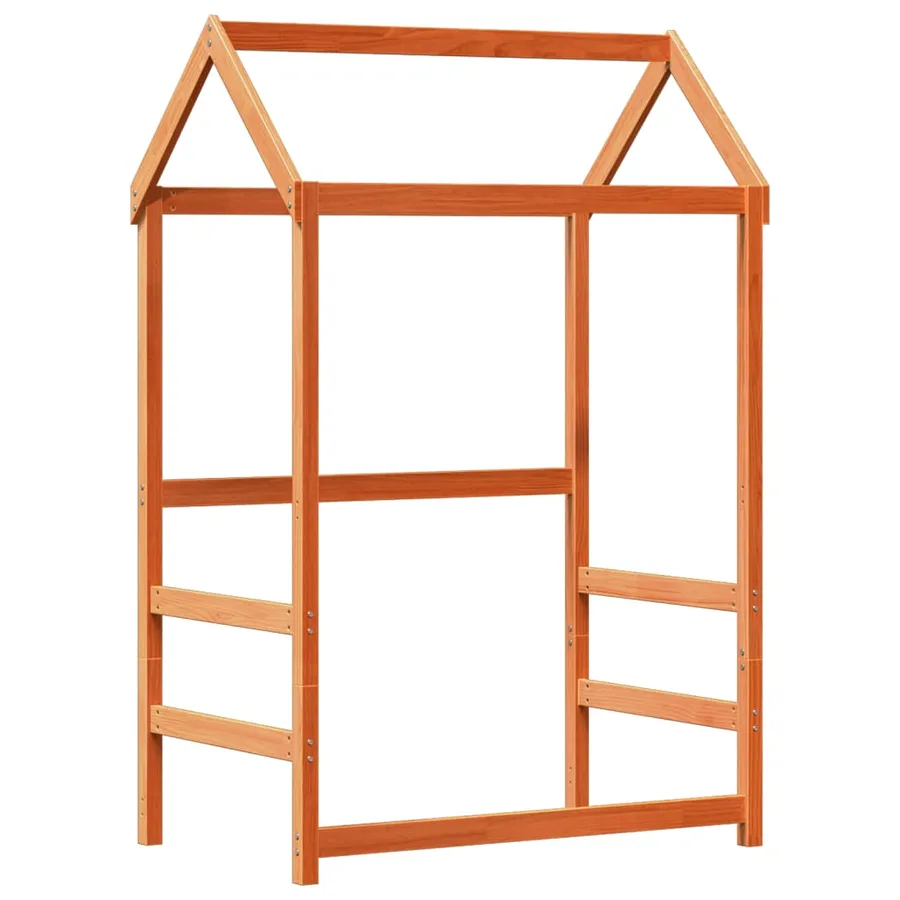 Cadre de lit avec toit sans matelas cire marron 100x200 cm - 6
