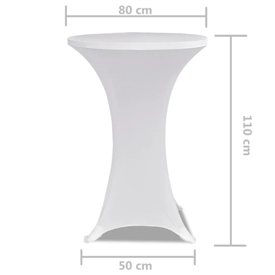 Housses élastiques de table Ø 80 cm Blanc 2 pcs - 5