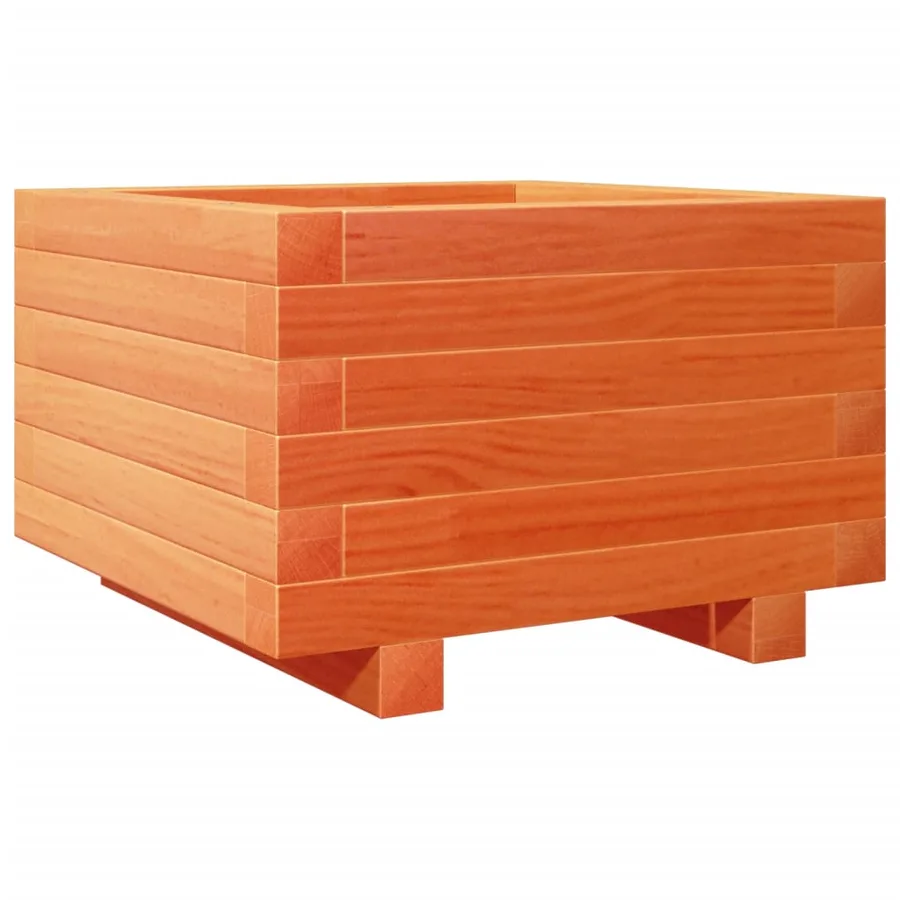 Jardinière cire marron 40x40x26,5 cm bois de pin massif - 2