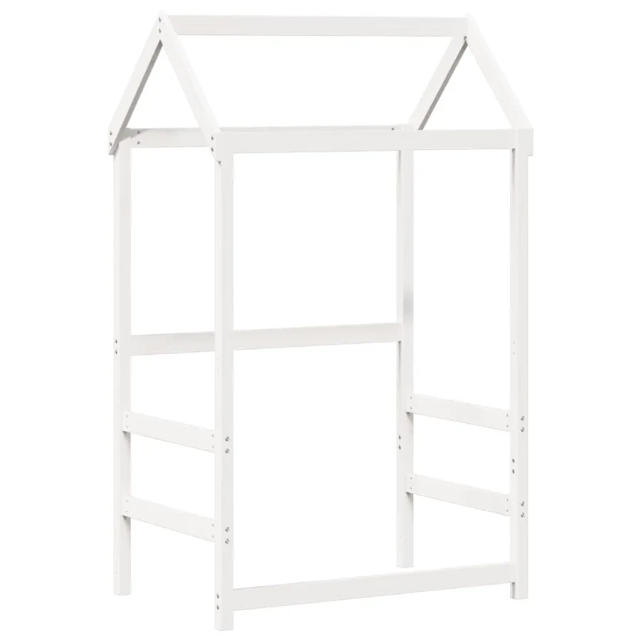Lit de jour avec toit sans matelas blanc 80x200 cm bois massif - 4