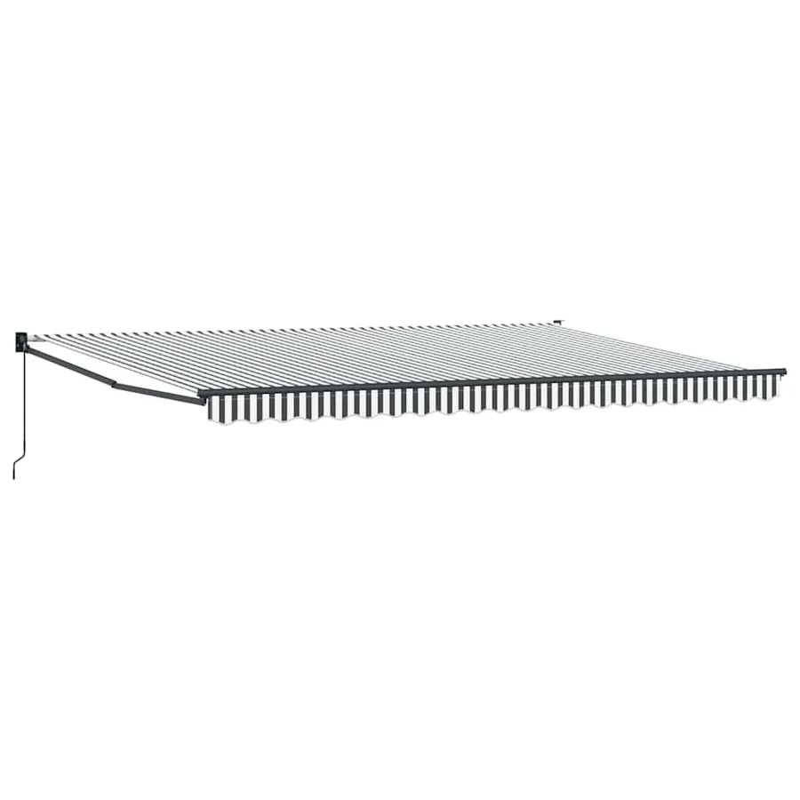 Auvent rétractable anthracite et blanc 5x3 m tissu et aluminium - 2