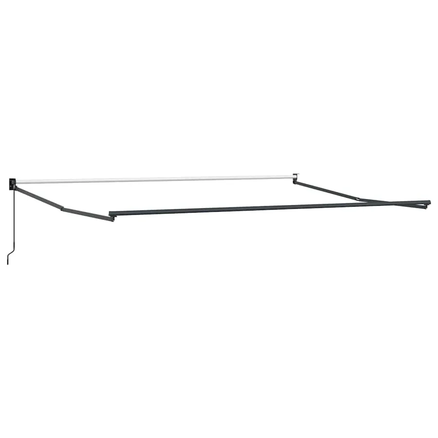 Auvent rétractable anthracite et blanc 5x3 m tissu et aluminium - 5