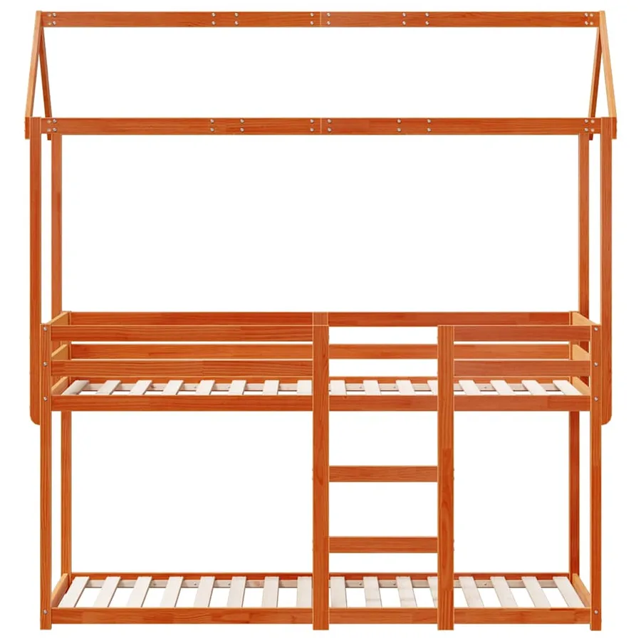 Lit superposé sans matelas cire marron 90x200 cm pin massif - 4