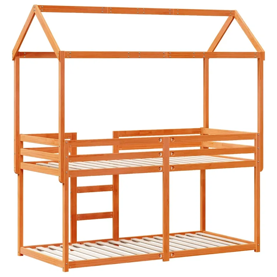Lit superposé sans matelas cire marron 90x200 cm pin massif - 8
