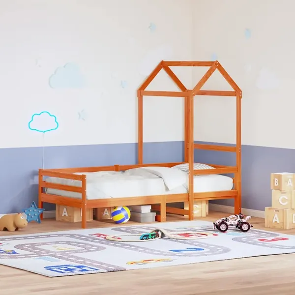 Toit de lit pour enfants 108x70x176,5 cm bois de pin massif