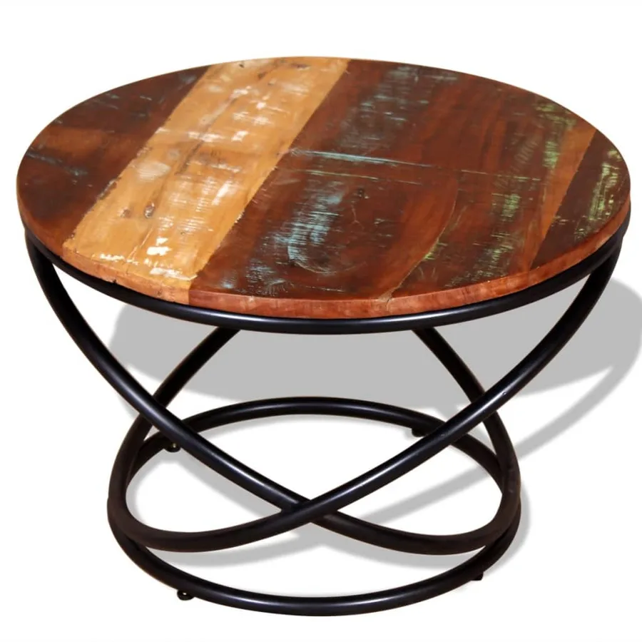 Table basse Bois de récupération massif 60x60x40 cm - 3