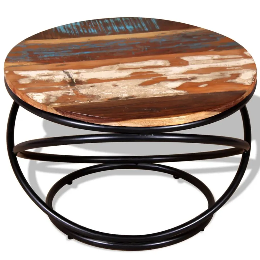 Table basse Bois de récupération massif 60x60x40 cm - 8