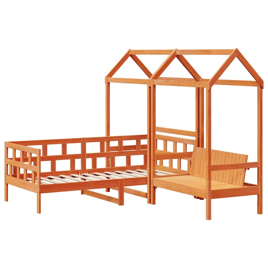 Ensemble de lit de jour avec toit sans matelas 80x200 cm - 3