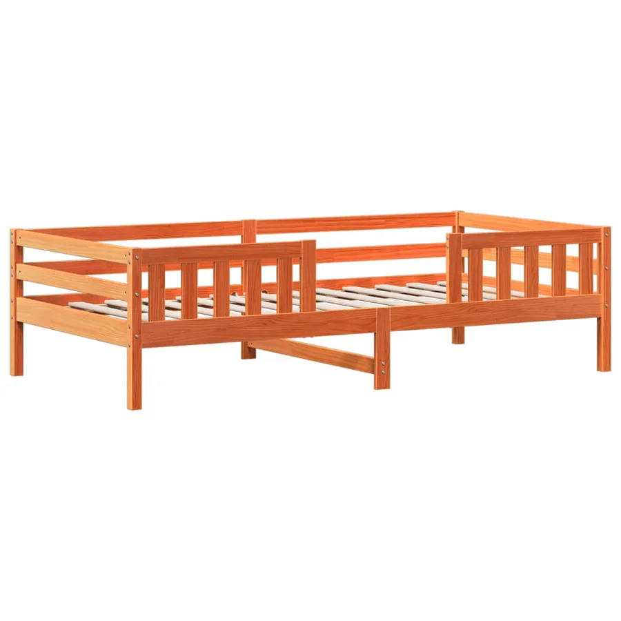 Cadre de lit avec toit sans matelas cire marron 80x200 cm - 4