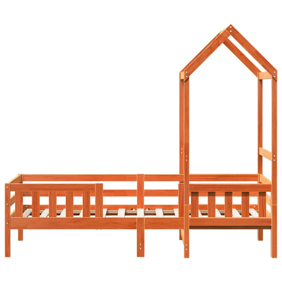 Cadre de lit avec toit sans matelas cire marron 80x200 cm - 7