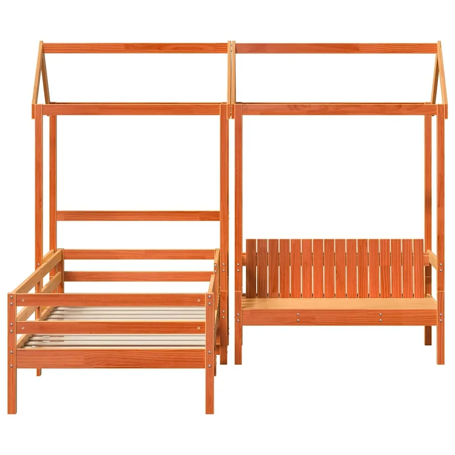 Ensemble de lit et de banc avec toit sans matelas 75x190 cm - 6