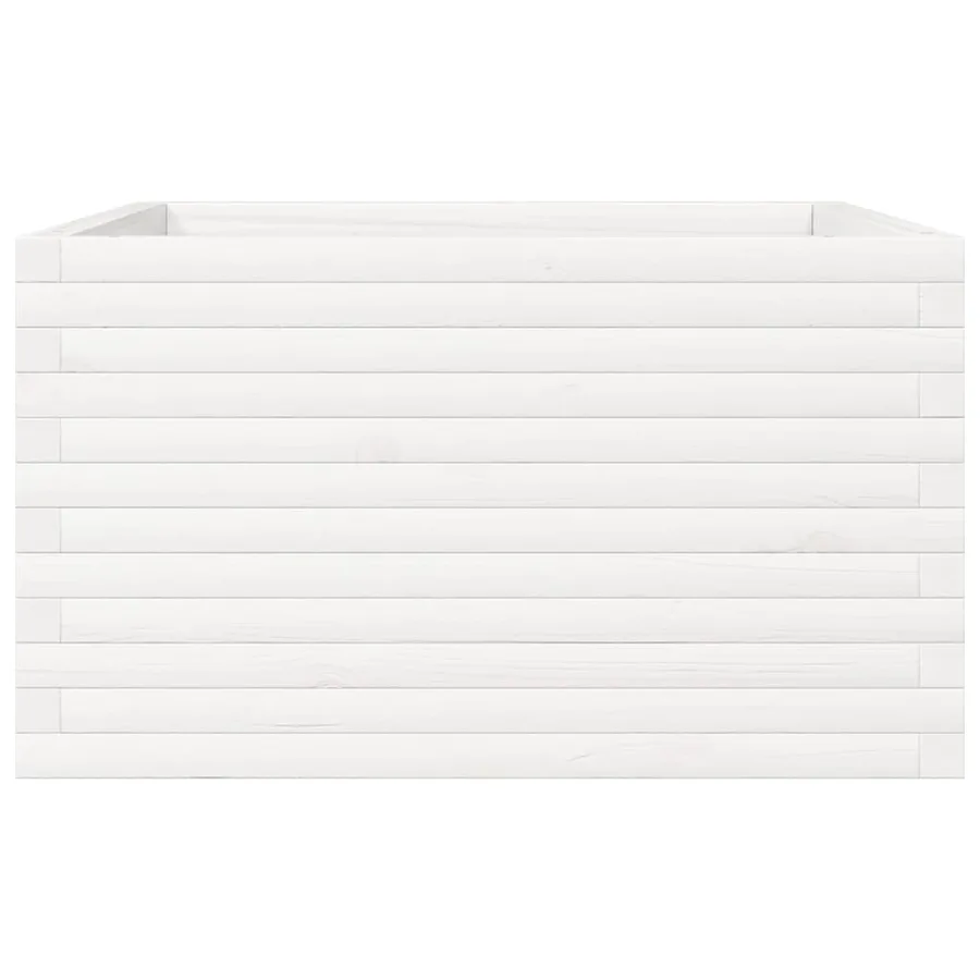 Jardinière blanc 80x80x45,5 cm bois de pin massif - 6