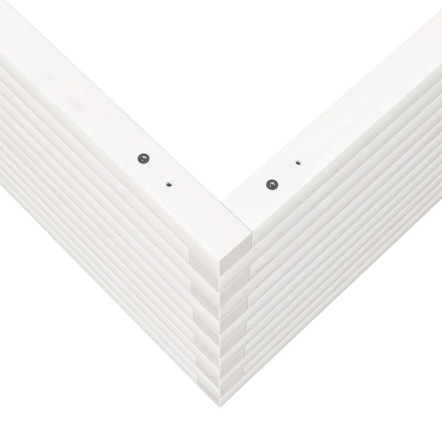 Jardinière blanc 80x80x45,5 cm bois de pin massif - 8