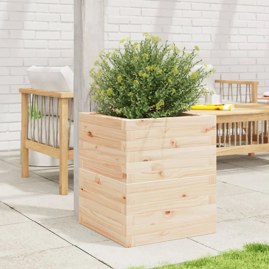 Jardinière 40x40x46 cm bois de pin massif - 3