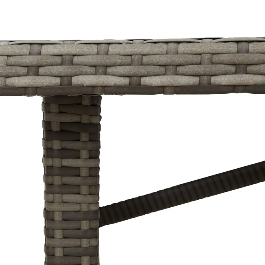 Table de jardin avec dessus en verre gris résine tressée - 9