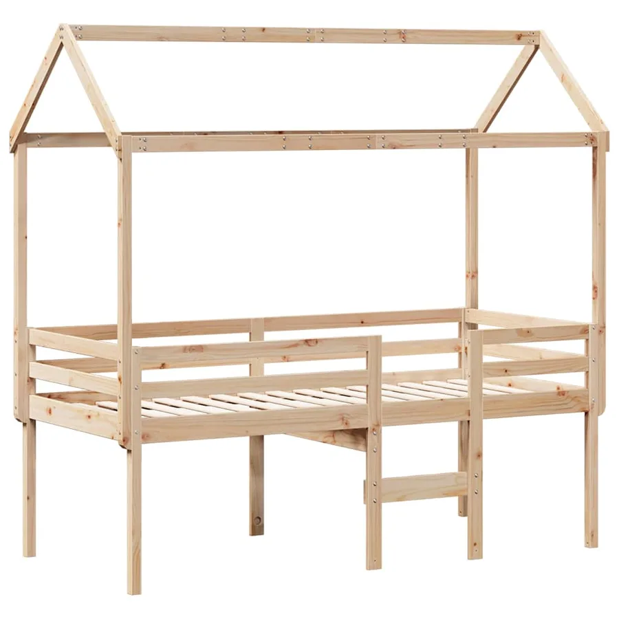 Lit haut sans matelas 90x200 cm bois de pin massif - 3