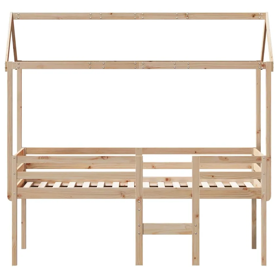 Lit haut sans matelas 90x200 cm bois de pin massif - 4