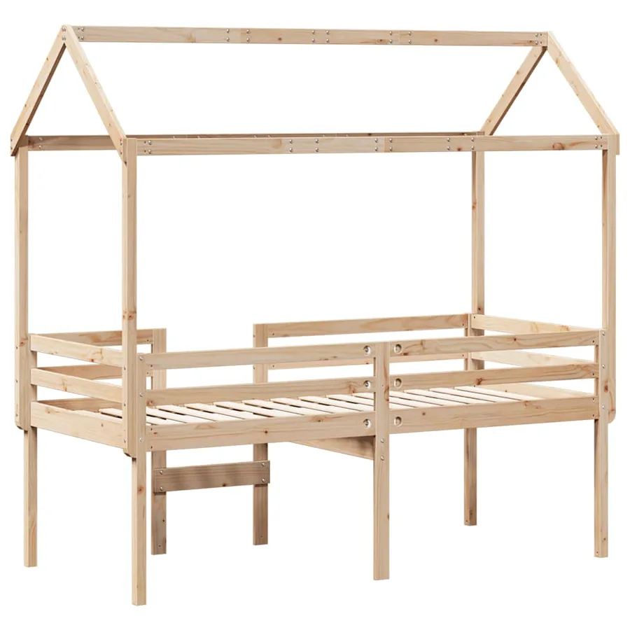 Lit haut sans matelas 90x200 cm bois de pin massif - 8