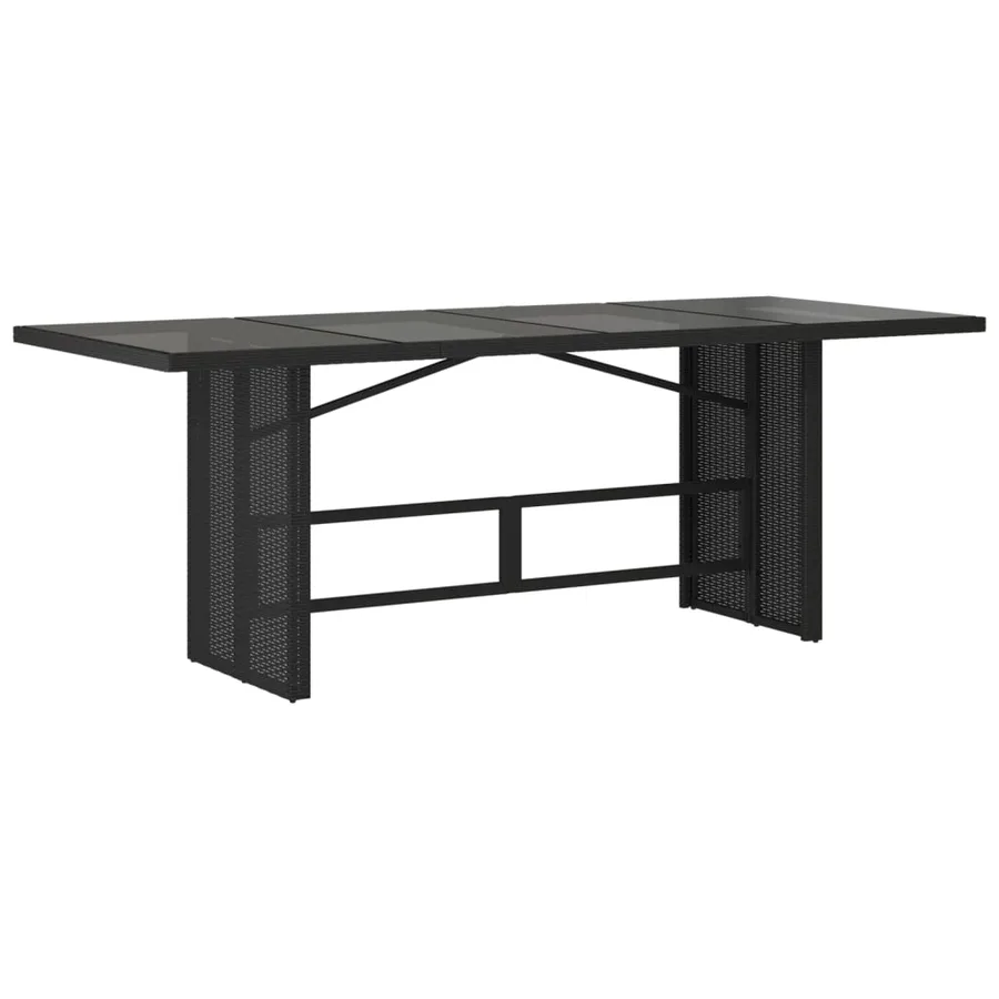 Ensemble à manger de jardin coussins 7 pcs noir résine tressée - 3