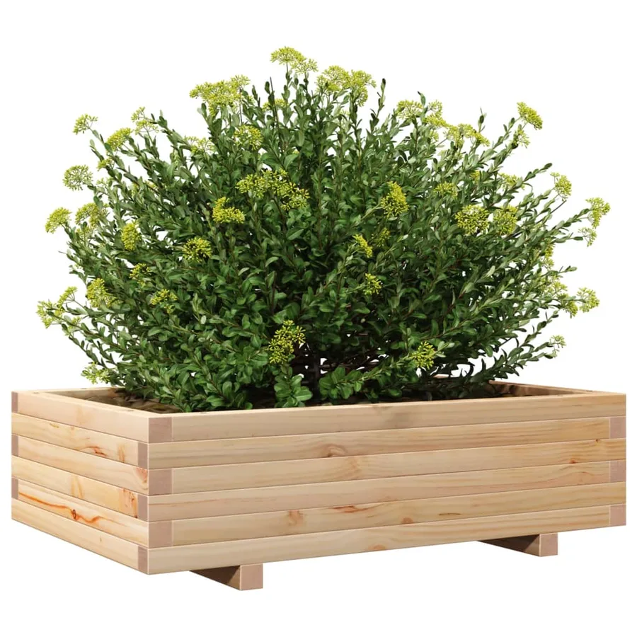 Jardinière 90x60x26,5 cm bois de pin massif - 4