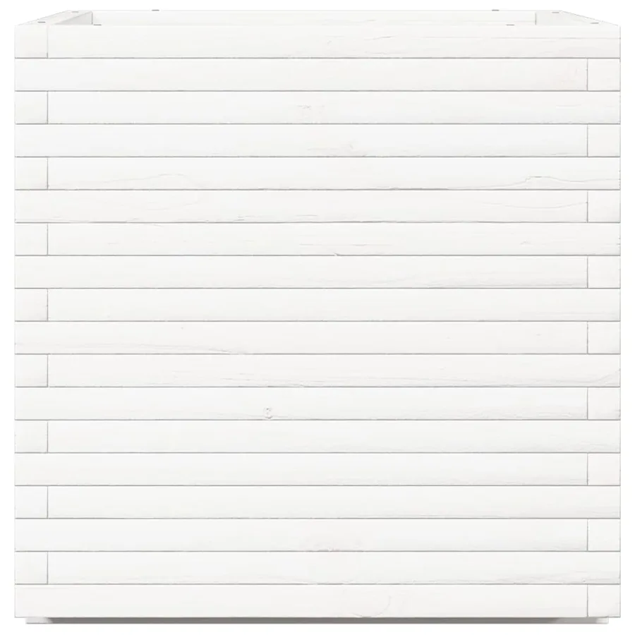 Jardinière blanc 70x70x72 cm bois de pin massif - 6