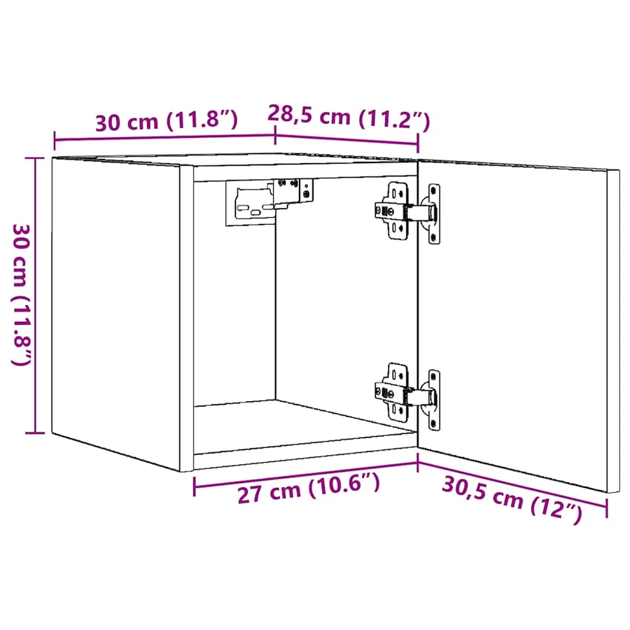 Meubles TV muraux 2 pcs Blanc 30,5x30x30 cm - 12