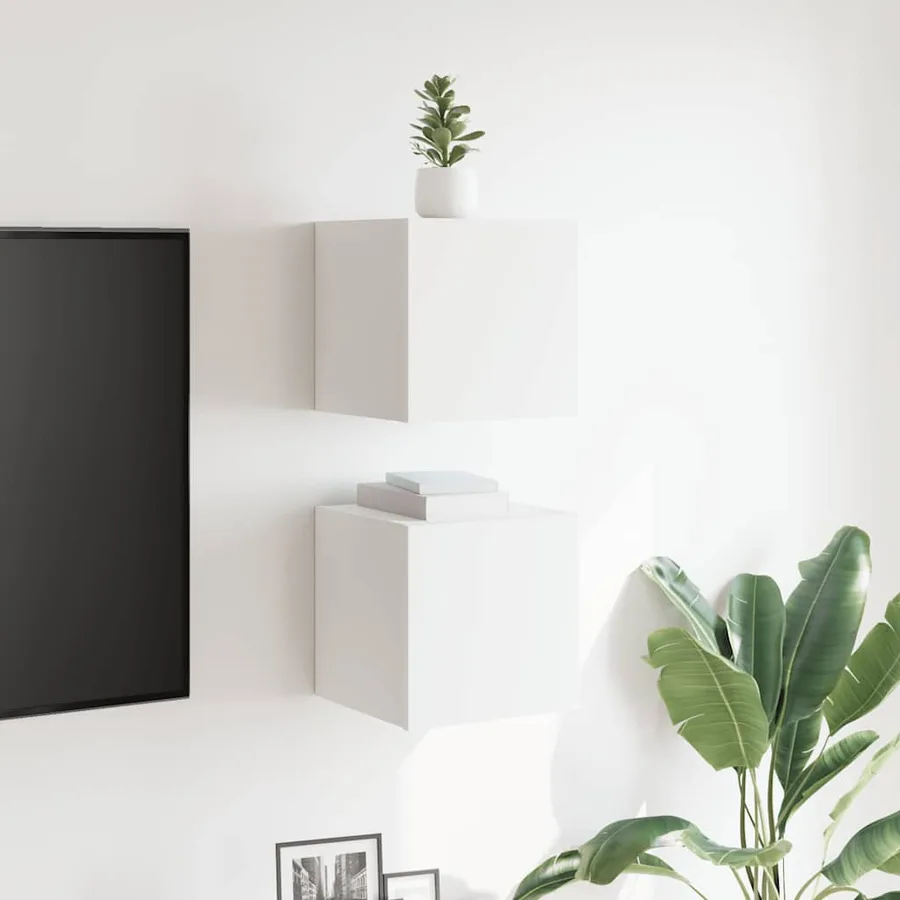 Meubles TV muraux 2 pcs Blanc 30,5x30x30 cm - 3