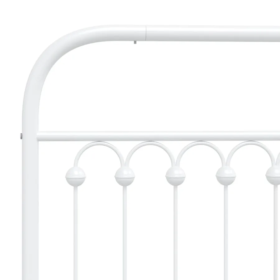 Cadre de lit métal sans matelas et pied de lit blanc 183x213 cm - 7