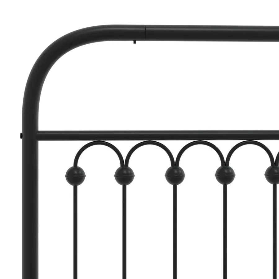 Cadre de lit métal sans matelas avec pied de lit noir 193x203cm - 7